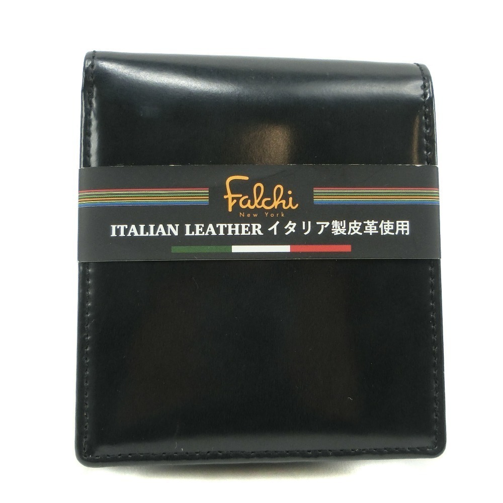 Other Italian Leather Bifold Wallet Black Leather Short Wallet